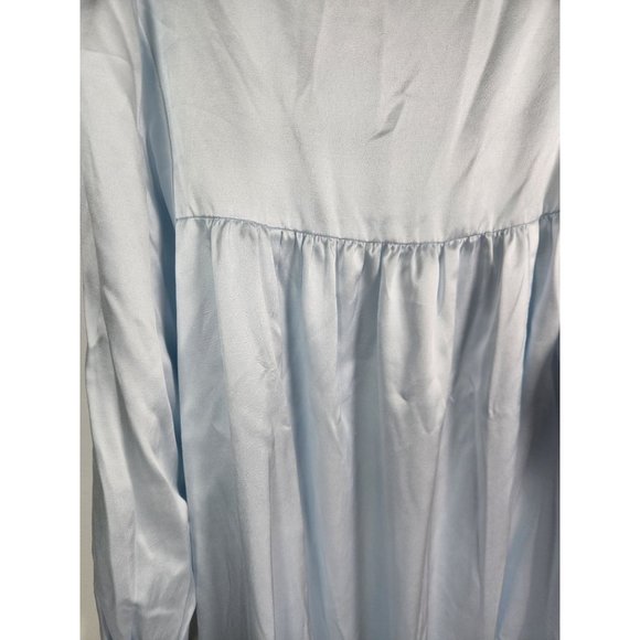 Vtg. Christian Dior Women's Sz. S Light Blue Long Sleeve Nigh Gown - Picture 7 of 7